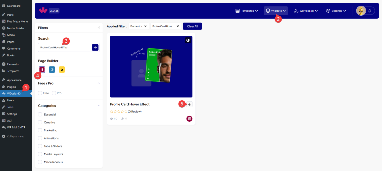 Profile Card Hover Effect Widget For Elementor Wdesignkit Learning Center