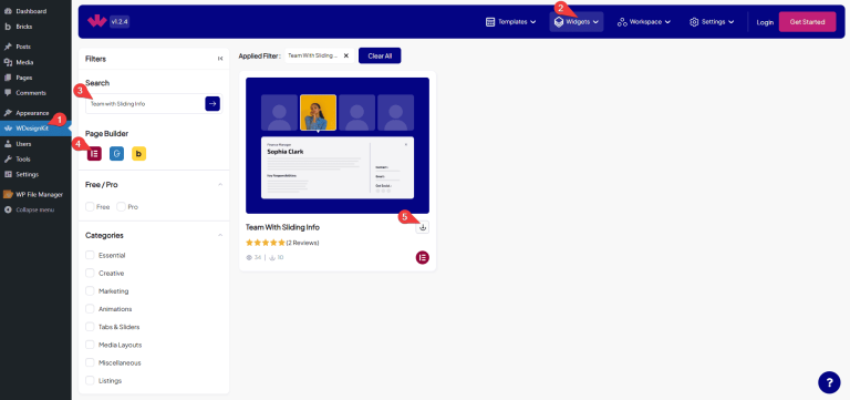 Team with Sliding Info Widget for Elementor - WDesignKit Learning Center