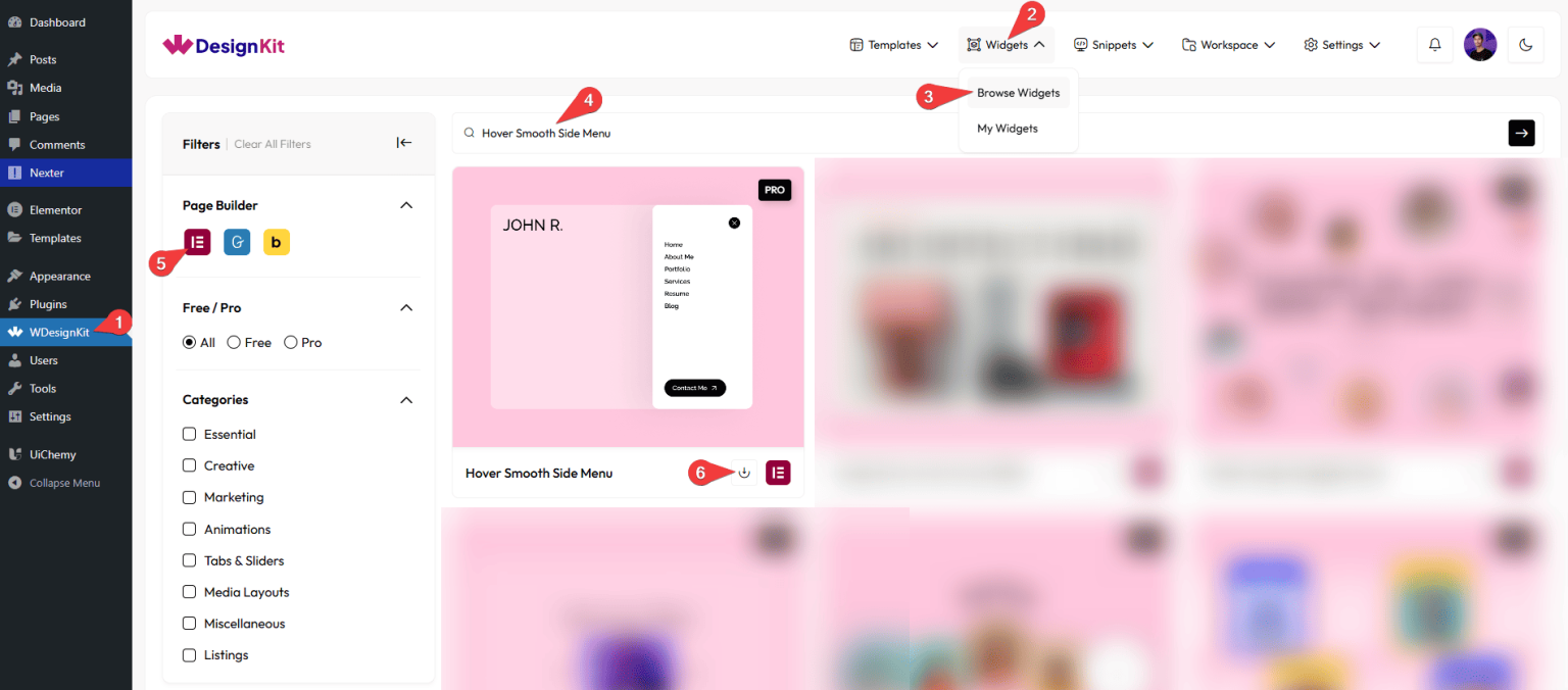 Hover Smooth Side Menu Widget for Elementor - WDesignKit Learning Center